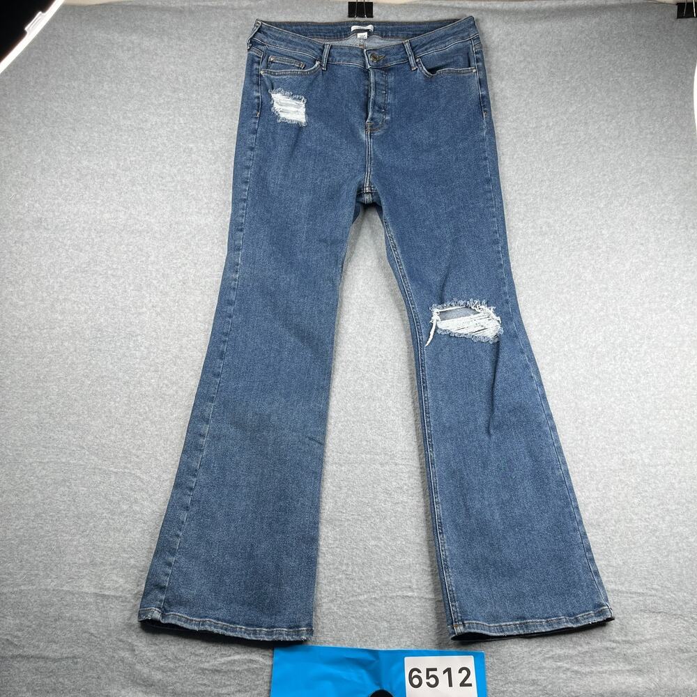 Forever 21 + Plus Denim Jeans Womens 1X Button Fly Distressed